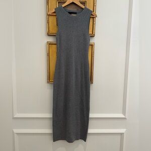 NWT Jenni Kayne Grey Sleeveless Cotton Cashmere Knit Sweater Maxi Dress XS